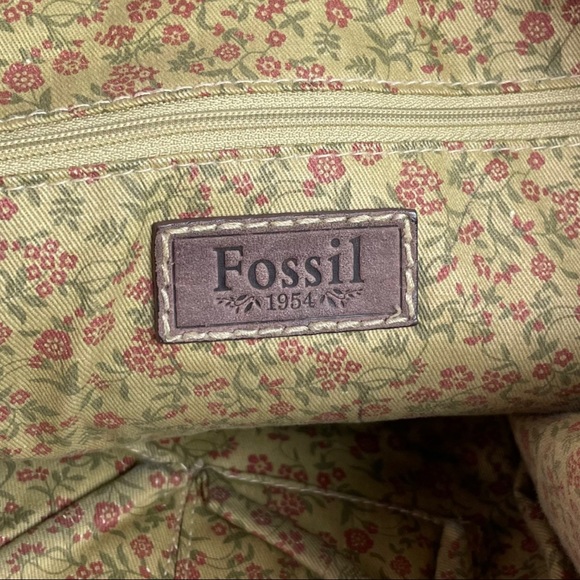 Fossil Tan Canvas Crossbody Messenger Bag - Vintage - Foldover - Picture 7 of 15